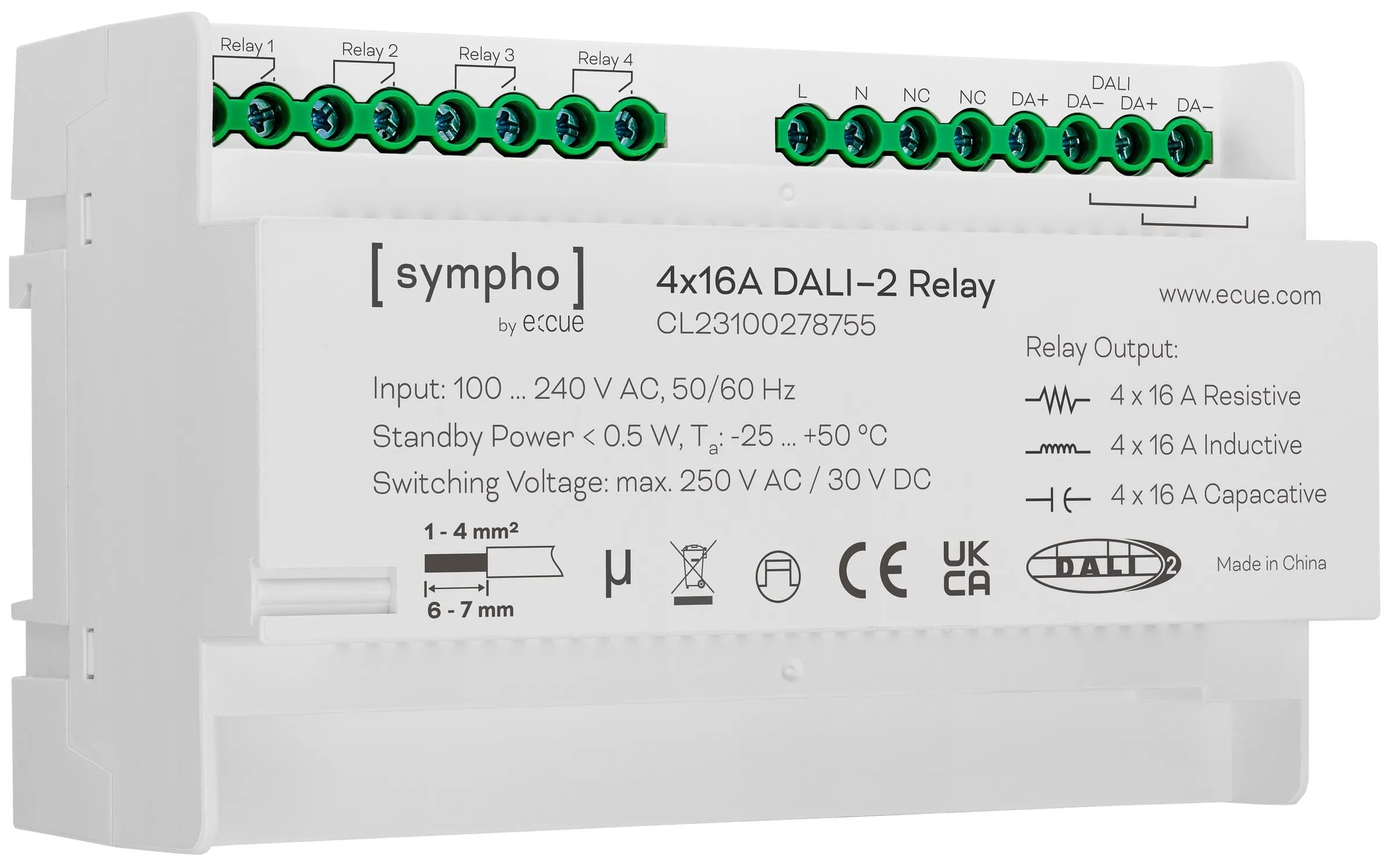 Traxon e:cue SYMPHO 4x16A DALI-2 Relay